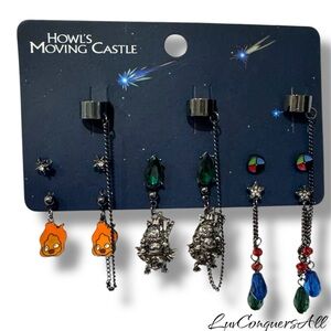 Studio Ghibli Howl's Moving Castle Stud & Cuff Earring Set